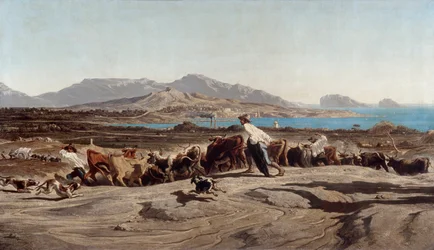 マルセイユの眺め、日帰り散歩でアイガラードを撮る-エミール・ルーボンによる絵画（1809-1863）
