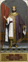 フランス王フィリップ 2 世 (1165 年 - 1223 年、1840 年代)。