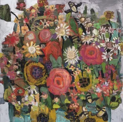 ワン・モア・シング》2024年（キャンバスに油彩、コールドワックス）