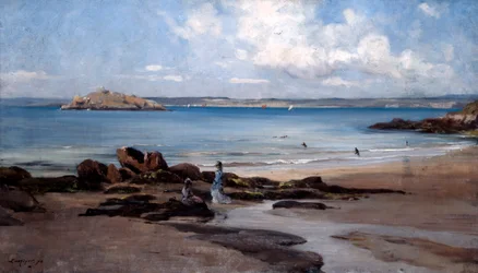 女の海水浴場、1876。