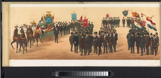 ハールレムの行列、1872年（プレート10） 1872 年 4 月 1 日、ハールレムで開催された行列。 (オブジェクトのシリーズ タイトル)