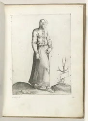 Een vrouw uit Spanje, gekleed volgens de mode van ca. 1550 私たちの時代のさまざまな国の態度（シリーズタイトル）