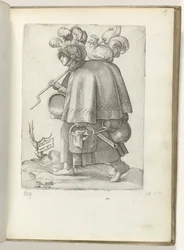 ドイツ兵の妻 (オブジェクトのタイトル) Duitse Soldatenvrouw, gekleed volgens de mode van ca. 1550 私たちの時代のさまざまな国の態度