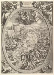 1551年、エルベ川を渡るチャールズ5世の軍隊とのミュールバーグの戦い。