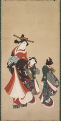 遊女とアテンダント、c。 1748-1751。
