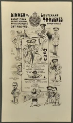 1918年8月29日、ロイヤルエンジニア、デポフィールドサーベイカンパニー、アーティストライフル、THヒューズ中尉への夕食