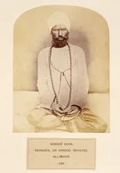 J.フォーブスワトソン著、The People of IndiaのGovind Doss、Bairagee、またはHindoo Devotee、Allyghur、1868年出版（アルブメンプリント）