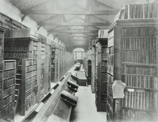 図書館、シオンカレッジ、ビクトリアエンバンクメント、ロンドン市、1885