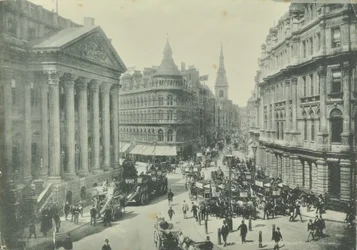 MappinとWebb、Cheapside、西に見えるマンションハウス、ロンドン市、1890年