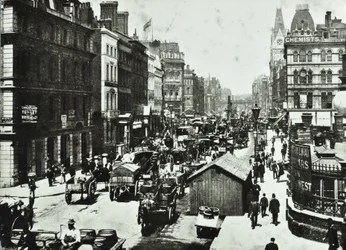 ニューブリッジストリート、ラドゲートサーカス、ロンドン市、1890年