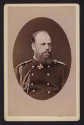 ロシア皇帝アレクサンドル3世の肖像（モノクロ写真