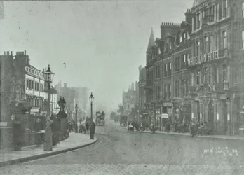 パトニーブリッジ：パトニーハイストリートからのアプローチ道路、1898