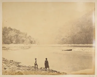 Bheerkotee の Teesta。  ダージリンの景色。 1870年代