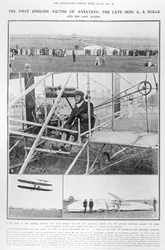 航空の最初の英国の犠牲者：後期ホン。 1910年7月16日、イラストレイテッドロンドンニュースからのCSロールスと彼の最後のフライト