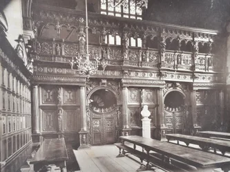 ミドルテンプルホールのインテリア、ロンドン、1885年のビュー