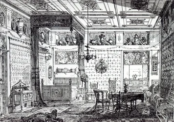 1872年12月1日の「The House-Furnisher and Decorator」のベッドルーム