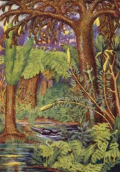 石炭の森（カラーリトグラフ）