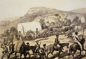 1851年から53年のカフィル戦争でのカフィルランドの事件と事件からのワゴンの船団