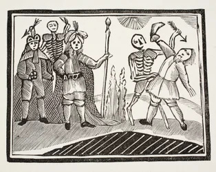 盲目の男と死の間の対話、ジョン・アシュトンによる18世紀のChap-booksからのイラスト、パブ。 1882