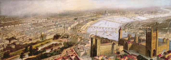 ウェストミンスターからのロンドンの全景、1858年頃