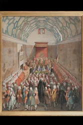 ベンジャミンコール（fl.1748-75）c.1755（手描きの彫刻）によって刻まれた貴族院の眺め