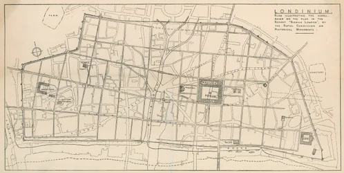 All-Hallows-by-the-TowerのUndercroftに展示されているローマロンドンのモデルの地図