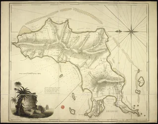西インド諸島のカリアク島の新しい正確な地図