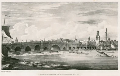 1827年のロンドン橋の東側の眺め
