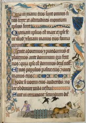 追加。 42130 fol.171 Harrowing、「Luttrell Psalter」から、c.1325-35 (ベラム)