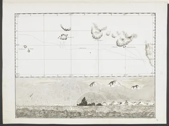 MS 15500 f.13 太平洋と南洋を通るレゾリューション号でのクック船長の航海中に撮影された 22 の海図、岬の眺めなどを追加