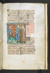MS 47680、f.65r アリストテレスが王に持ち込まれた鳥を指している、Secretum Secretorum、c.1326-27 (ベラム) から追加