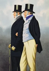 ヘンリージョンルース提督（1795-1877）とジョージペイン（1803-78）、芝生の父（紙にトイレ）
