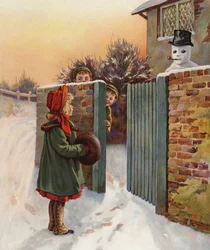 威圧的な雪だるま（カラーリトグラフ）