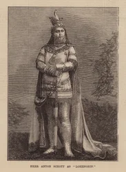 ローエングリン役のアントン・ショット（エングレーヴィング）