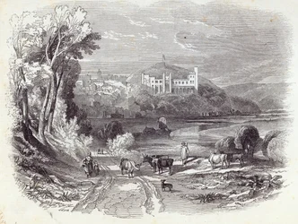 アランデル城と町、「The Illustrated London News」（1845年9月20日）（彫刻）