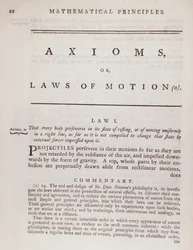 アイザック・ニュートン（1642-1727）1777による自然哲学の数学的原理の第1巻からの公理、または運動の法則