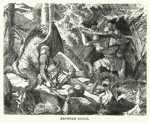 瀕死のベオウルフ（彫刻