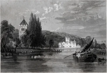 ビシャム・アビー（Bisham Abbey）。(彫刻、1850年頃)
