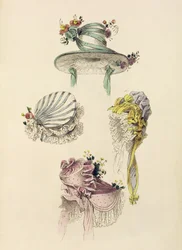Ackermanns Repository of Artsのファッションプレート用のボンネット