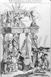 1756年頃の厄介な負荷のあるトットリングファブリックの下で遭難したブリタニア