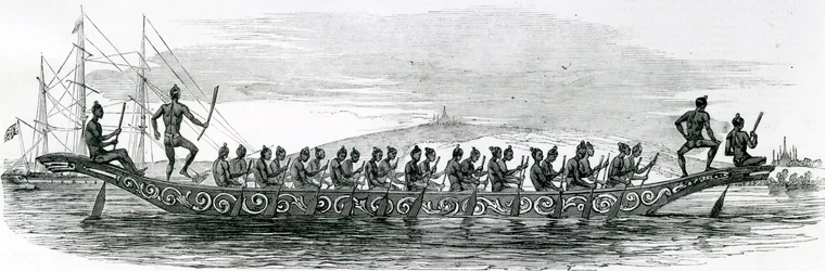 ロンドンのイラスト入りニュース、1852年から撮影されたビルマ戦争ボート