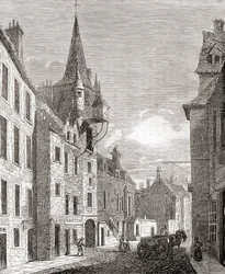 キャノンゲート刑務所、エジンバラ、スコットランド、オールド イングランド: 絵画博物館、パブ。 1847年