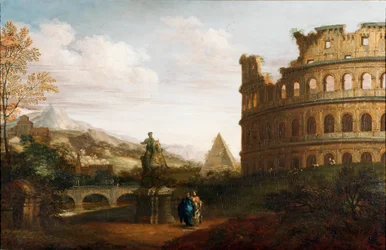 ローマ遺跡のカプリッチョ風景、1760年頃