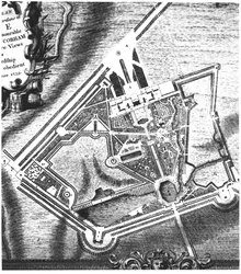 チャールズブリッジマンズ（fl.1713-38）ストウガーデンズの計画（1739年にチャールズブリッジマン夫人によって出版されたストウのビューに関する本）（ウィリアムケンツの後の計画については140583を参照）