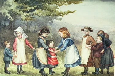 子供向けゲーム、1880年頃（紙にトイレ）