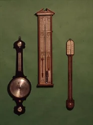 ビクトリア朝時代の気圧計のコレクション、1880年頃