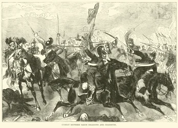 1870年9月、ザクセンの竜騎兵とシャサールの間の戦闘
