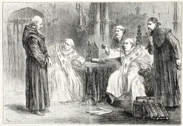 ソープとアランデルの間の会議、ジェームズエイトケンワイリー（1808〜1890年）によるパブのプロテスタンティズムの歴史からのイラスト。 1878