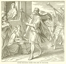 ダビデは勝利で箱舟を持ち帰る