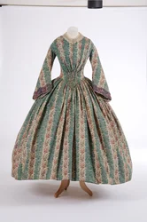 デイドレス、1840年代（プリントウール生地）